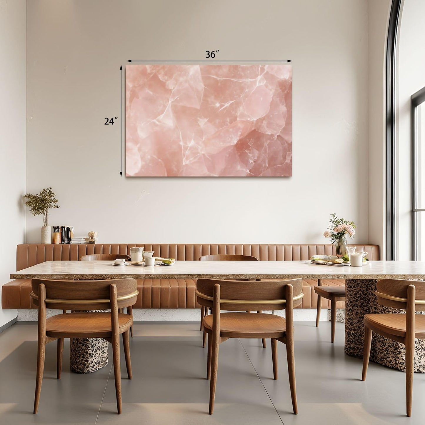 Canvas Wall Art Prints Himalayan pink salt rock from whole solid crystal block Large Framed Artwork Wall Paintings Pictures Posters 24"x36" Home Decor for Living Room Office Bedroom