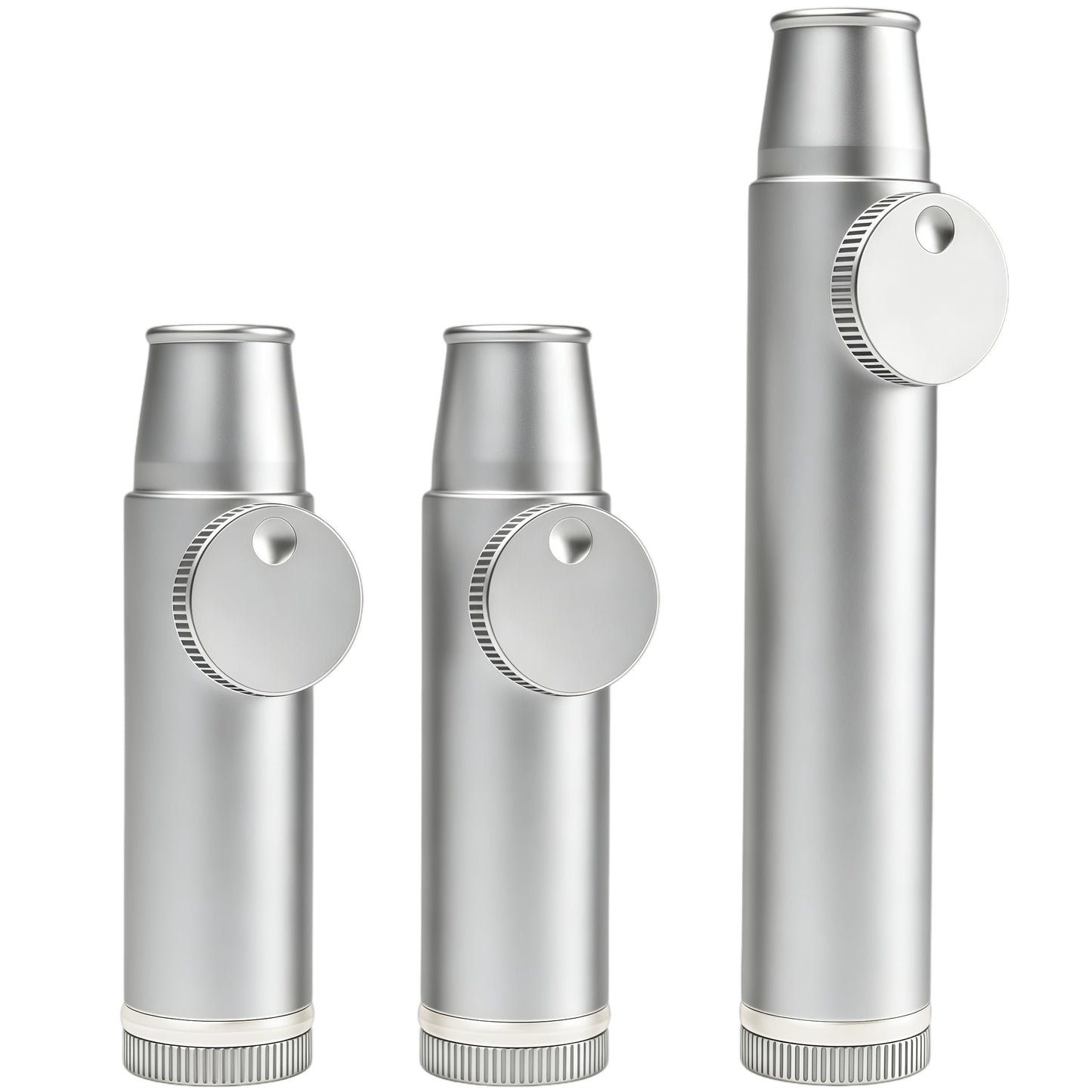 MuYuDaDi Leakproof Spice Dispenser Polished Aluminum Set of 3 (2 Small + 1 Large) | Portable Pocket Size Shakers for Camping, Travel & Kitchen