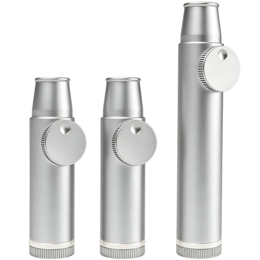 MuYuDaDi Leakproof Spice Dispenser Polished Aluminum Set of 3 (2 Small + 1 Large) | Portable Pocket Size Shakers for Camping, Travel & Kitchen