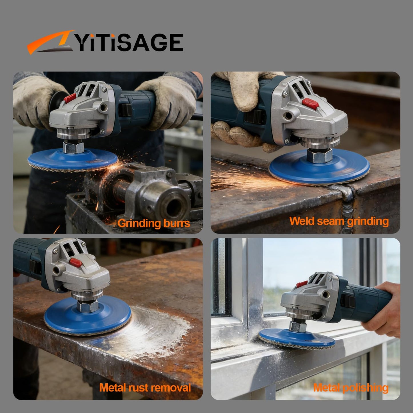 YITISAGE 4.5" Diamond Flap Disc,Plastic Back Grinding Wheel for Marble,Ceramics,Sander Tile,Stone,Glass,Concrete(Grit 120-1pc)