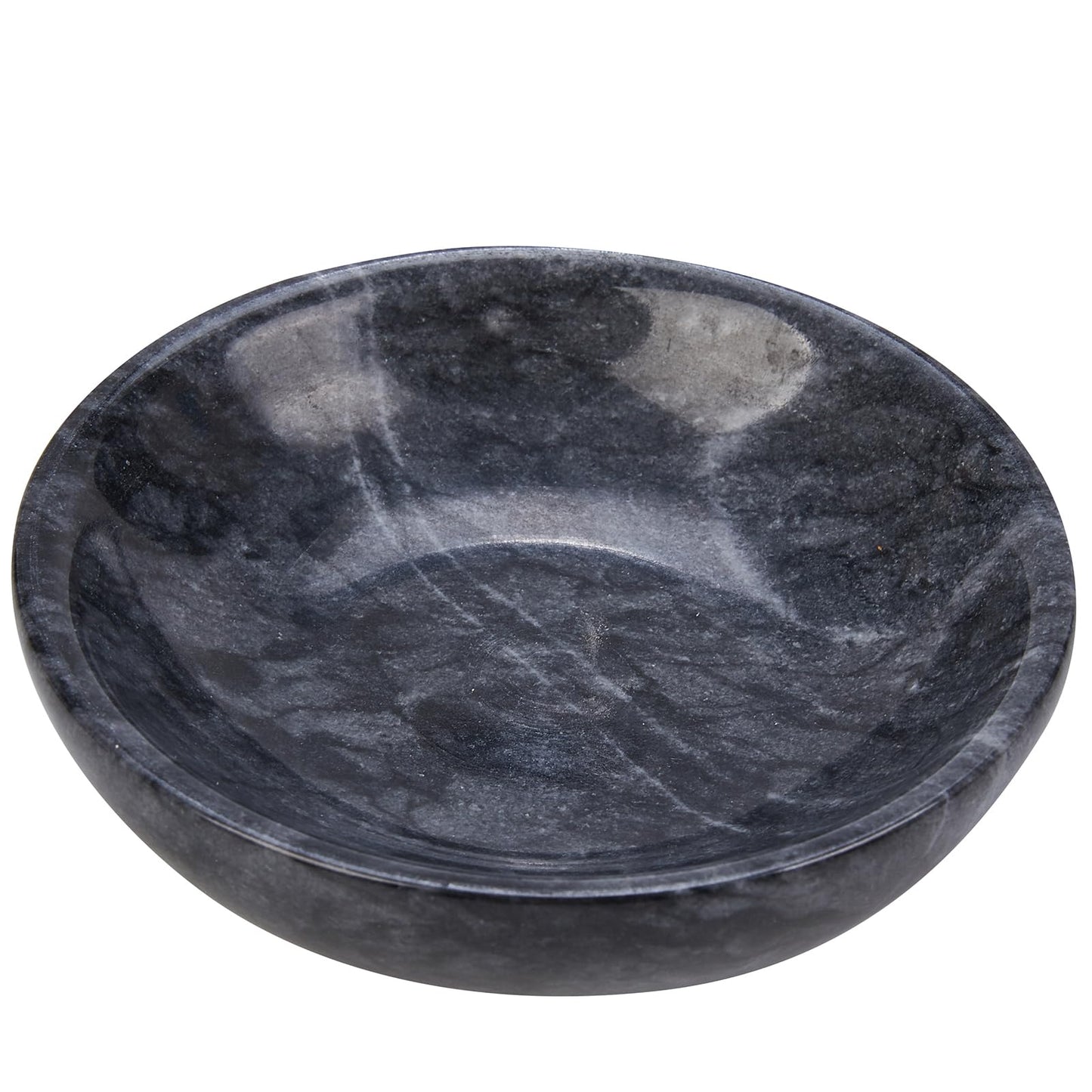 Tcrogsciss Small Natural Marble Decorative Bowl Key Holder for Home Decor Coffee Tables Centerpiece, Soap Serving Bowl,Jewelry Tray 4.72 Inch (Black)