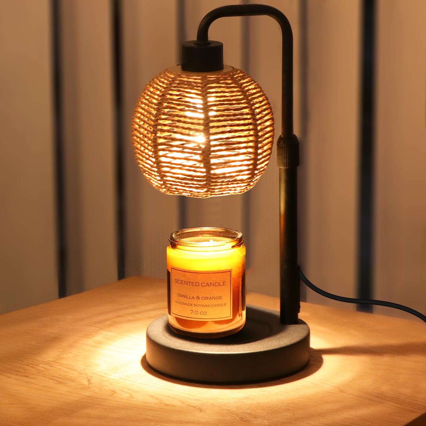 Yohonk Candle Warmer Lamp with Timer Dimmable, Natural Weaving Boho Electric Candle Lamp, Wax Warmer Lamp for Mothers Day Gifts for Mom, House Warming Gifts New Home Decor