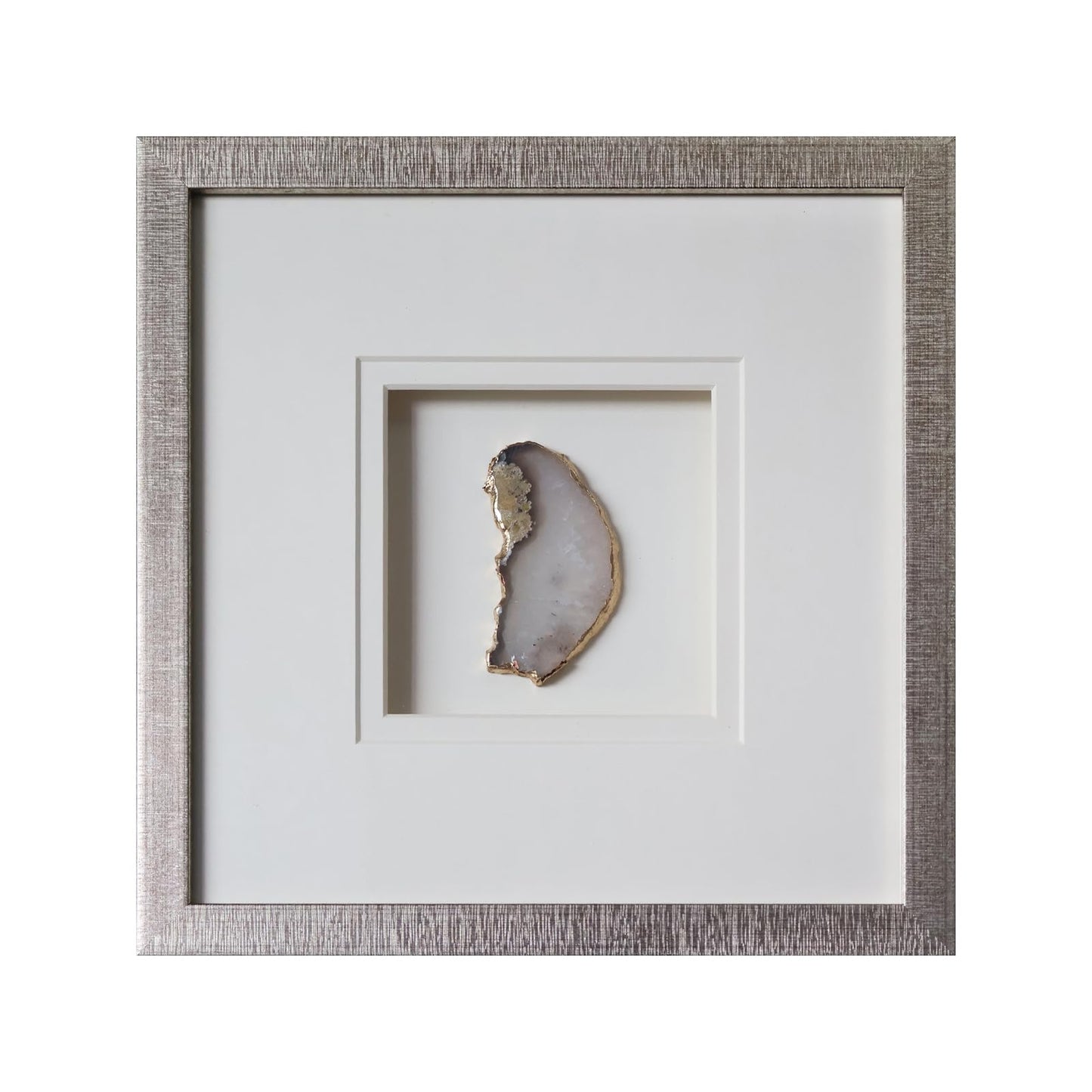 Agate Wall Decor,3d Bathroom Wall Art Paintings,Living Room Decor Aesthetic,Silver Framed Canvas Wall Art Prints for Bedroom,Kitchen,Office,Stone Artwork for Walls,Dining Room,Textured Decorations