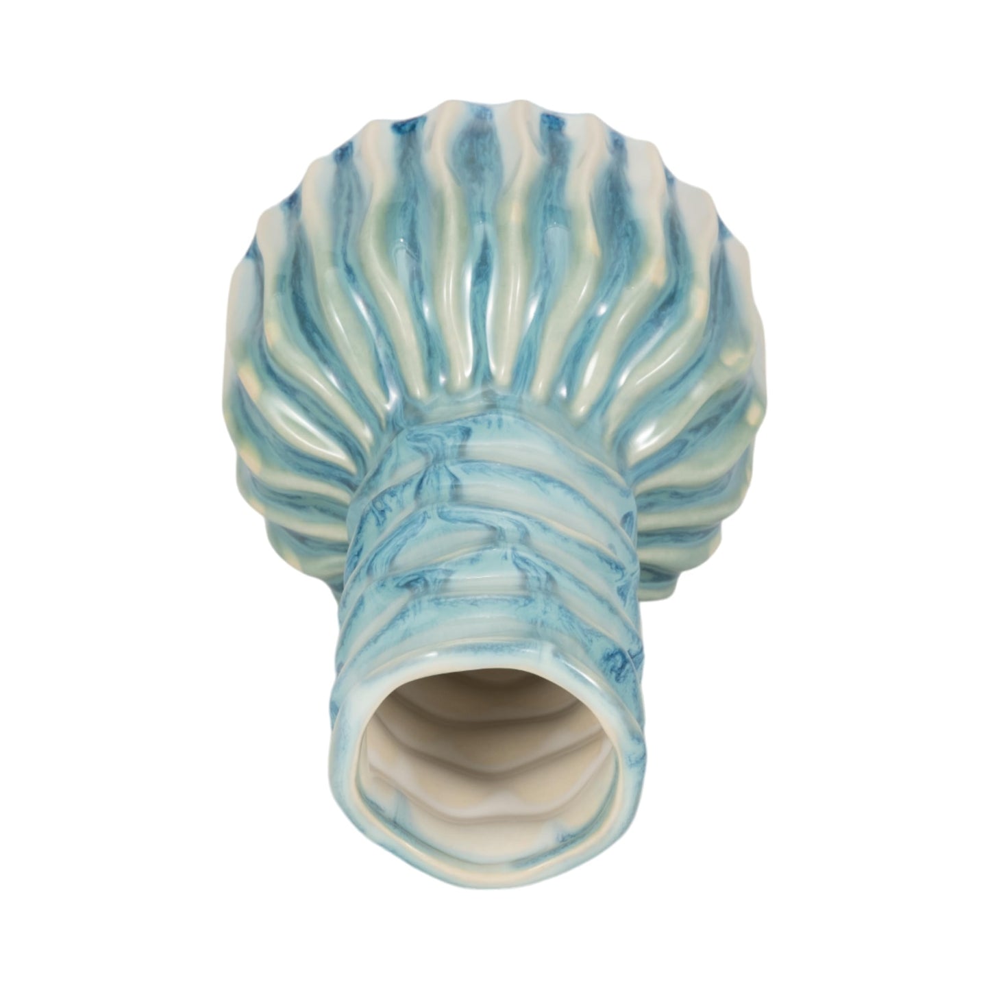 Ceramic Vase for Home Decor – Table Accent That Blends Effortlessly into Office Decor, Bedroom, and Living Room Decor – A Must for Any Flower Vase Collection – 8" Blue