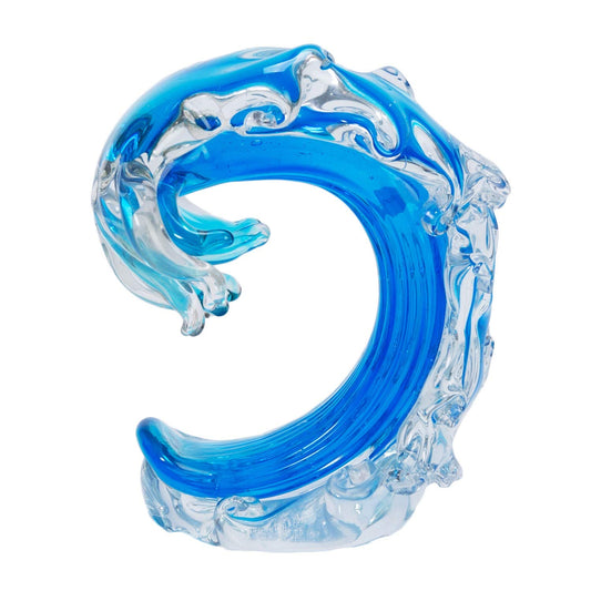 Beachcombers Rolling Ocean Waves 3D Glass Figurine 6.75"