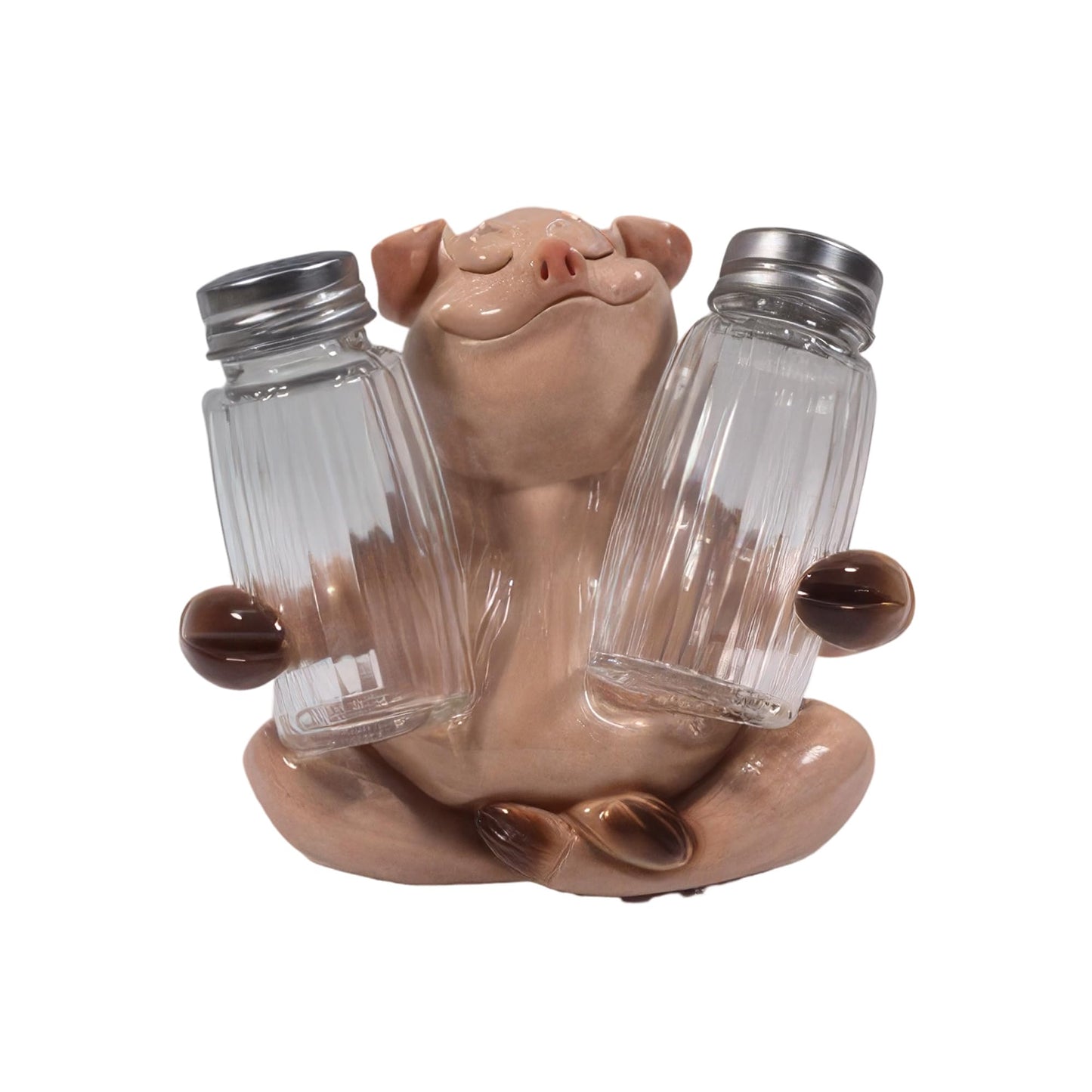 ICE ARMOR 5" W Pig Salt & Pepper Shaker Holder Statue Sculpture Ornament Decoration Home/Room Decor Ideas for Housewarming, Holidays and Birthdays Great Collectible Addition