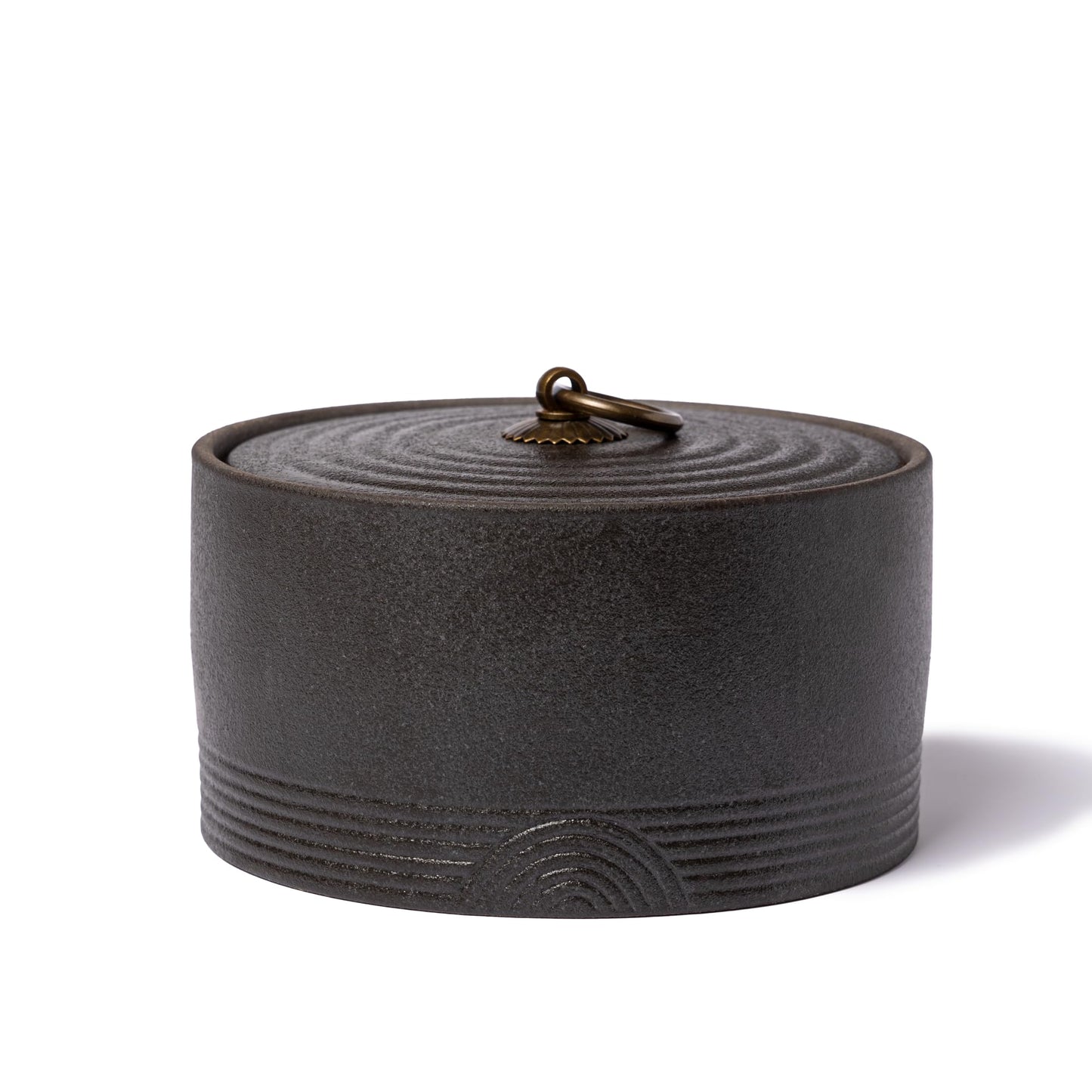 SILINE Ceramic Canister,16.9 Oz /500ml Food Storage Jar for Tea,Coffee Beans,Herb,Candy,Spices,Nuts (Stone Black)