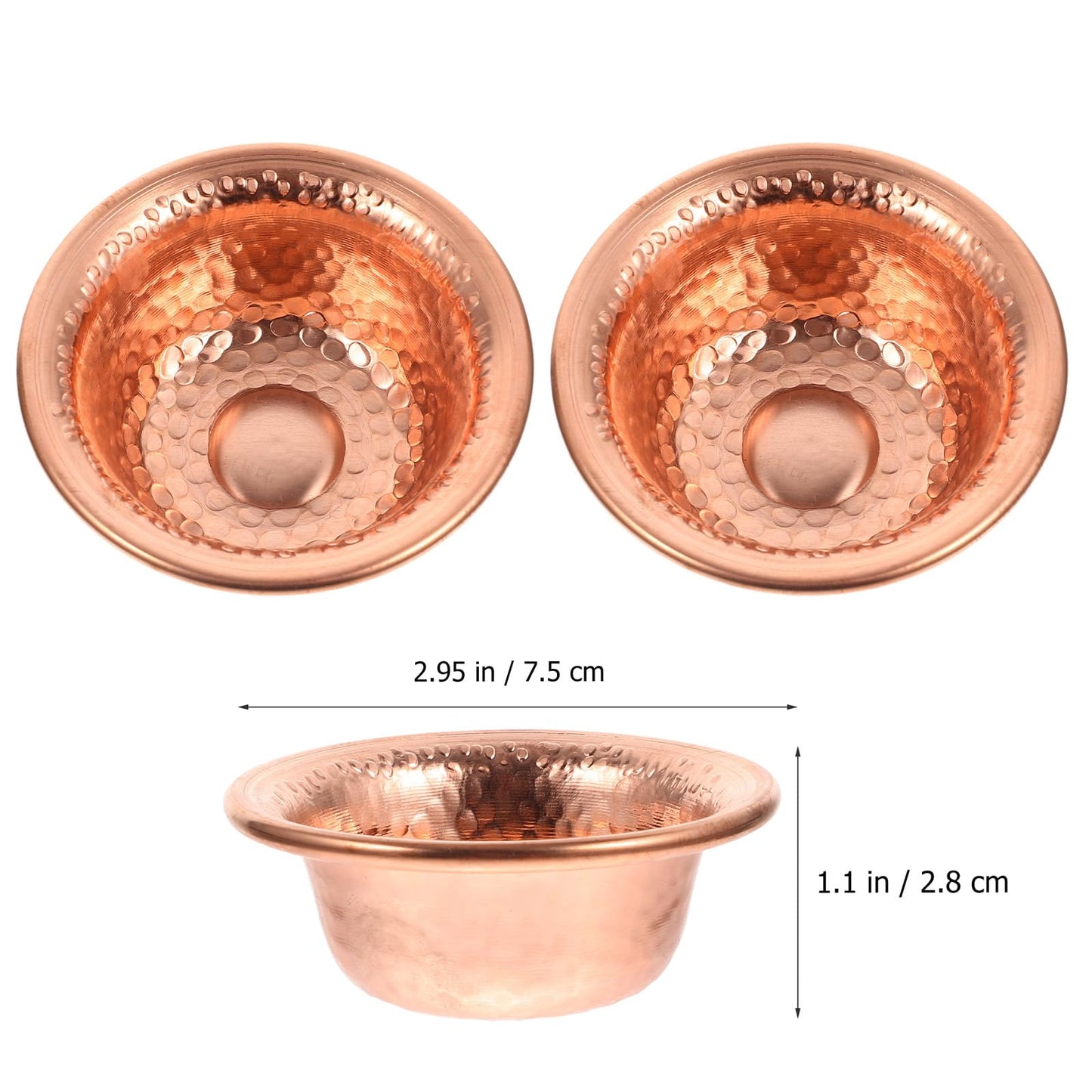 AOKWAWALIY 2pcs Buddhist Cup Copper Offering Bowl Home Decorative Bowl Holy Water Cup Hammered Meditation Dollhouse Decorations Holds Incense Offerings Healing Crystals Water