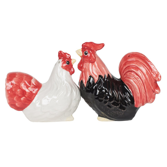 Pacific Giftware Rooster and Hen Attractives Salt Pepper Shaker Made of Ceramic