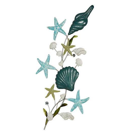 Touch of Class Seaside Gatherings Coastal Metal Wall Art Multi Cool | Blue, Aqua, Green | Ocean Style Sculptures for Bedroom, Living Room, Bathroom