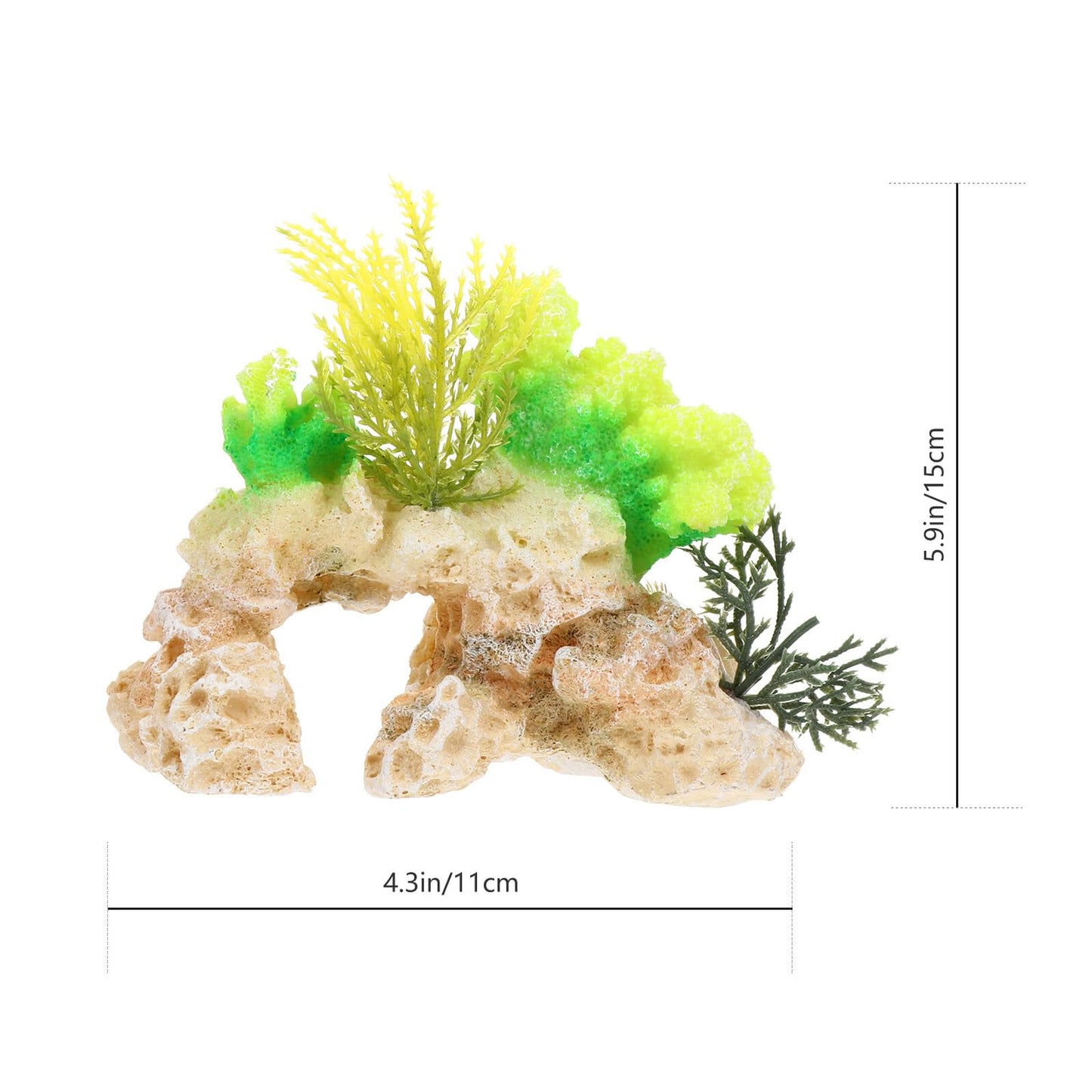 Hemoton Artificial Yellow Coral Sculpture Resin Aquarium Ornament for Fish Tank Landscaping, Sea Life Coral Figurine Decorative Reef for Freshwater and Saltwater Aquariums
