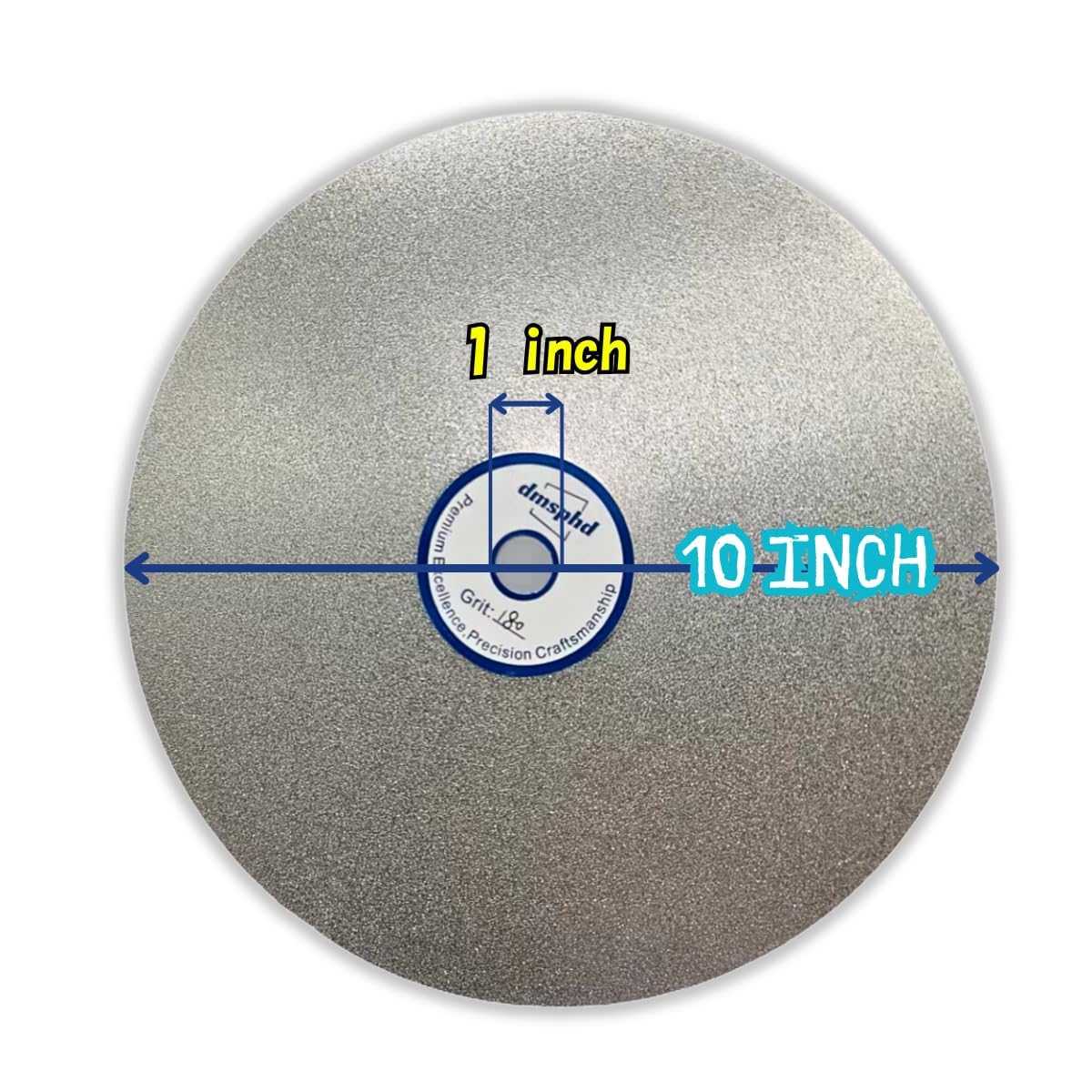 Diamond Flat Lap Disc, 10 Inch, 3000 Grit, 1 Inch Arbor, for Gemstone Glass Ceramics Grinding Polishing (3000 Grit)