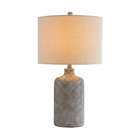 Signature Design by Ashley Linus Modern 25" Ceramic Table Lamp, Natural Stone Finish