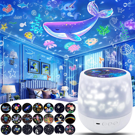 21 Sets of Films, Projector Night Light for Kids Bedroom, Ceiling, Star Galaxy Projector, Baby Night Light Projector, Light Projector for Kids Girls with 360° Rotating, Christmas, Nursery, Room Decor