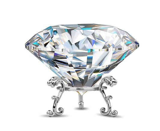 Adwikoso Large Crystal Diamond Paperweight with Stand Jewels Wedding Decorations Centerpieces Home Decor 3.15 inch (Clear)