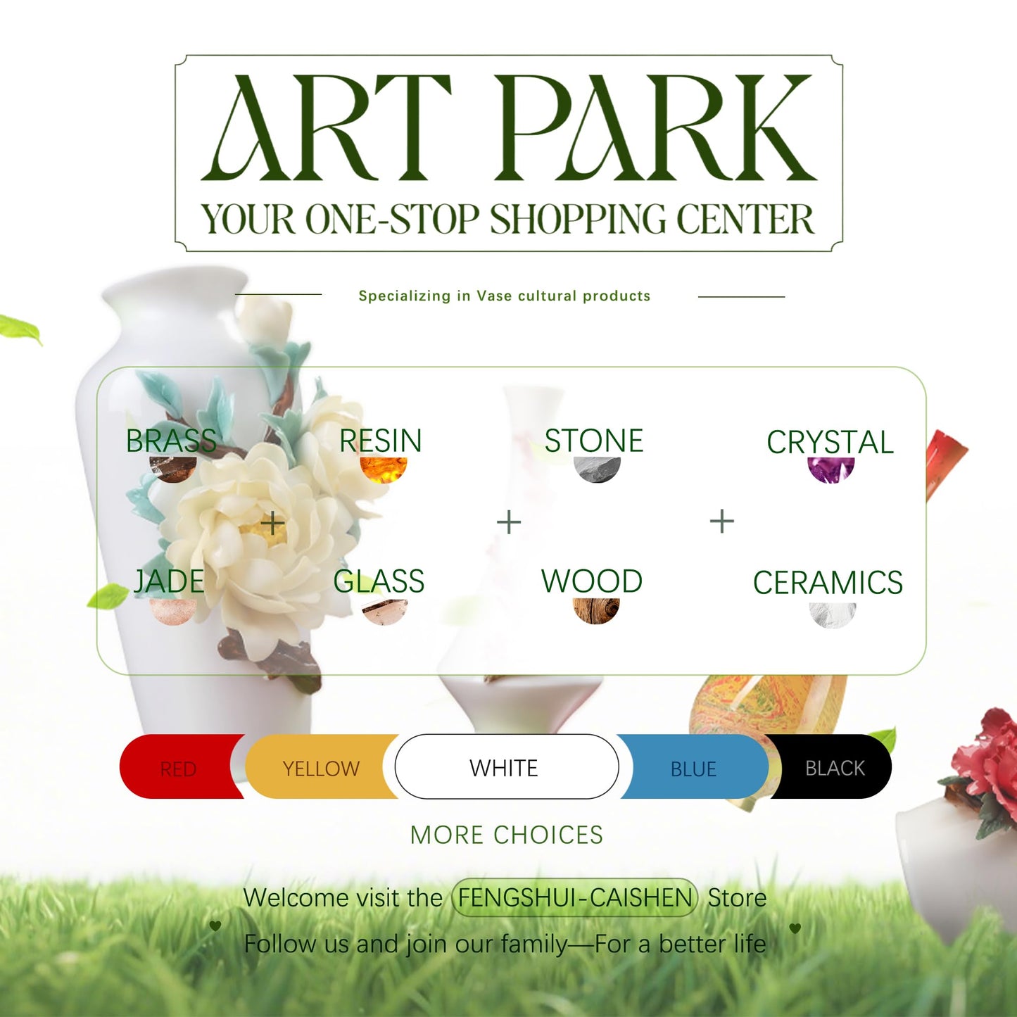 Top Ceramic Vase for Flowers - Table Decorative Cool Unique Flower Vase Decor, Feng Shui Gifts for Home, Chinese New Year Decoration, Chinese Decor & Gifts