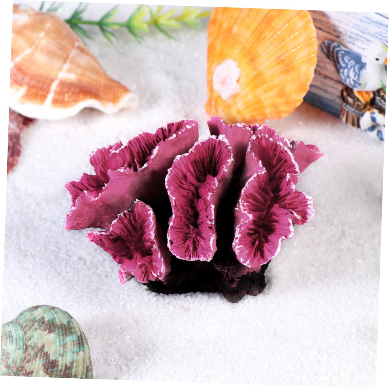 DOITOOL Artificial Purple Resin Coral Sculpture Fish Tank Decoration Aquarium Ornament for Freshwater and Saltwater Tanks, Sea Life Coral Figurine Tabletop Decor