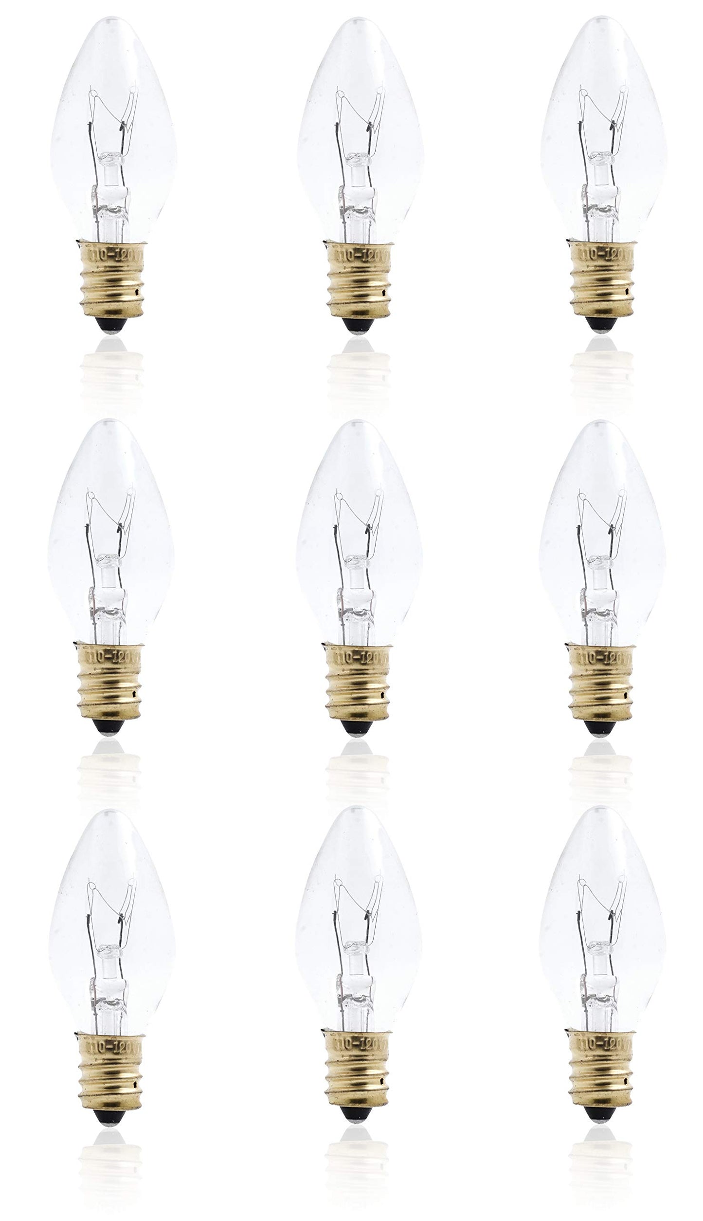 Mandala Crafts 7W 120v Dimmable Himalayan Salt Lamp Bulbs - 12 C7 Bulbs E12 Small Bulbs for Christmas Village Light Bulbs Inflatable Light Bulb Replacement
