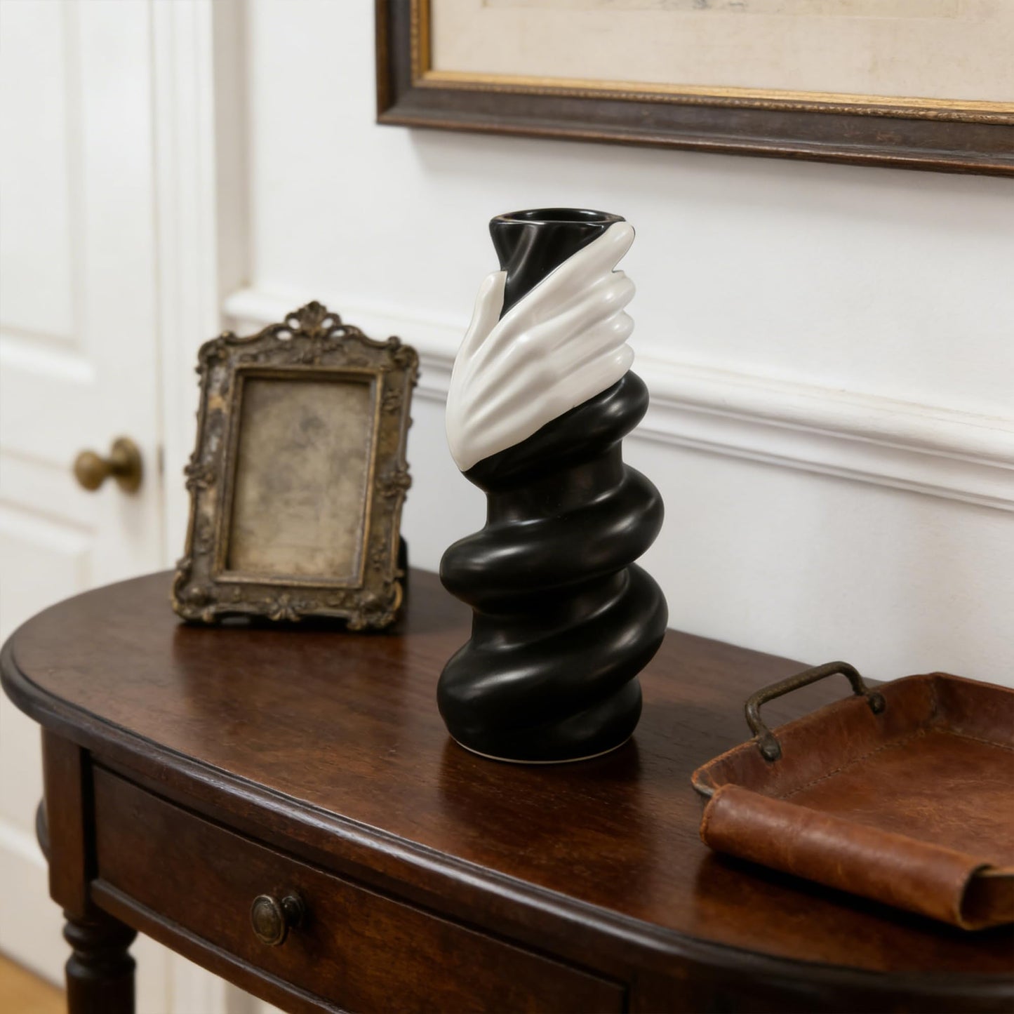 Hand Vase Ceramic Sculpture for Table and Entryway Decor