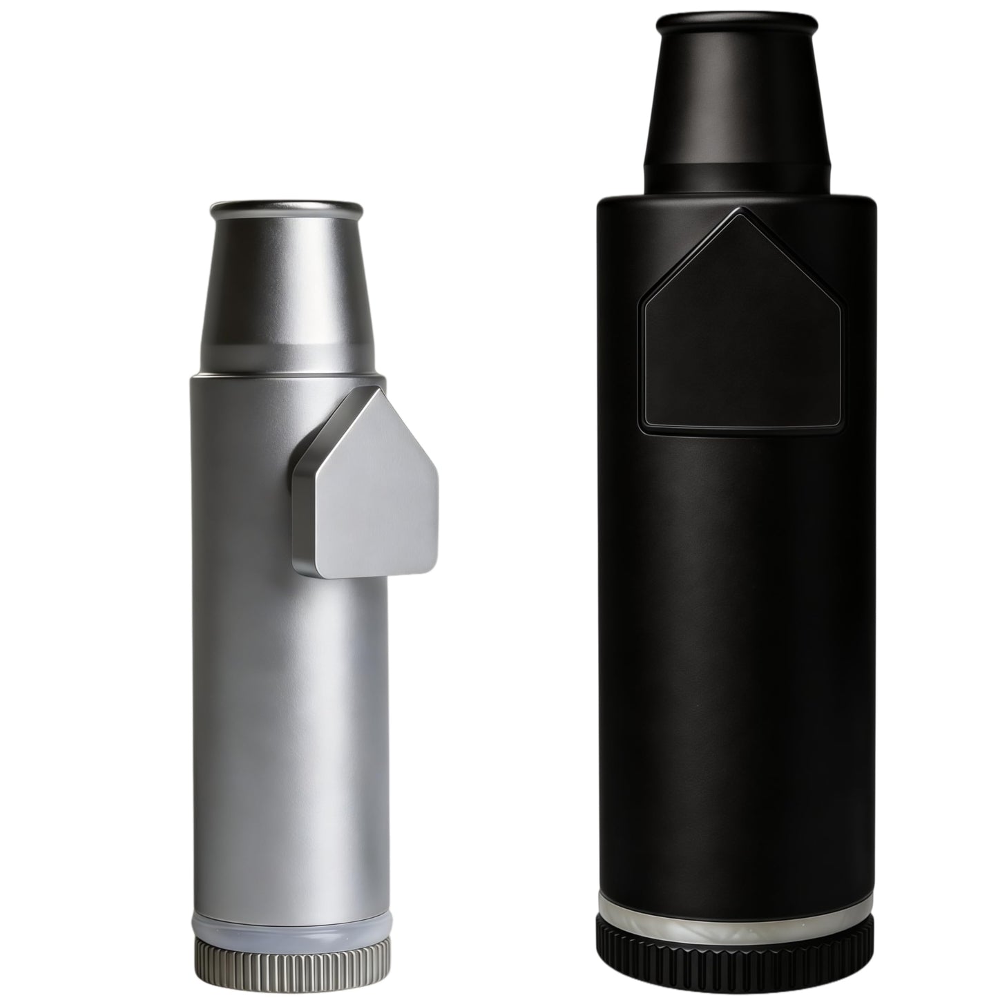 OakMsOik Metal Ieak-proof Bottle (3nd Generation Upgrade Version) (Black high-capacity(Silver small capacity) Portable Pepper Shaker (2 pack)