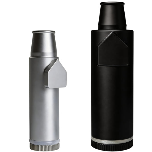 OakMsOik Metal Ieak-proof Bottle (3nd Generation Upgrade Version) (Black high-capacity(Silver small capacity) Portable Pepper Shaker (2 pack)