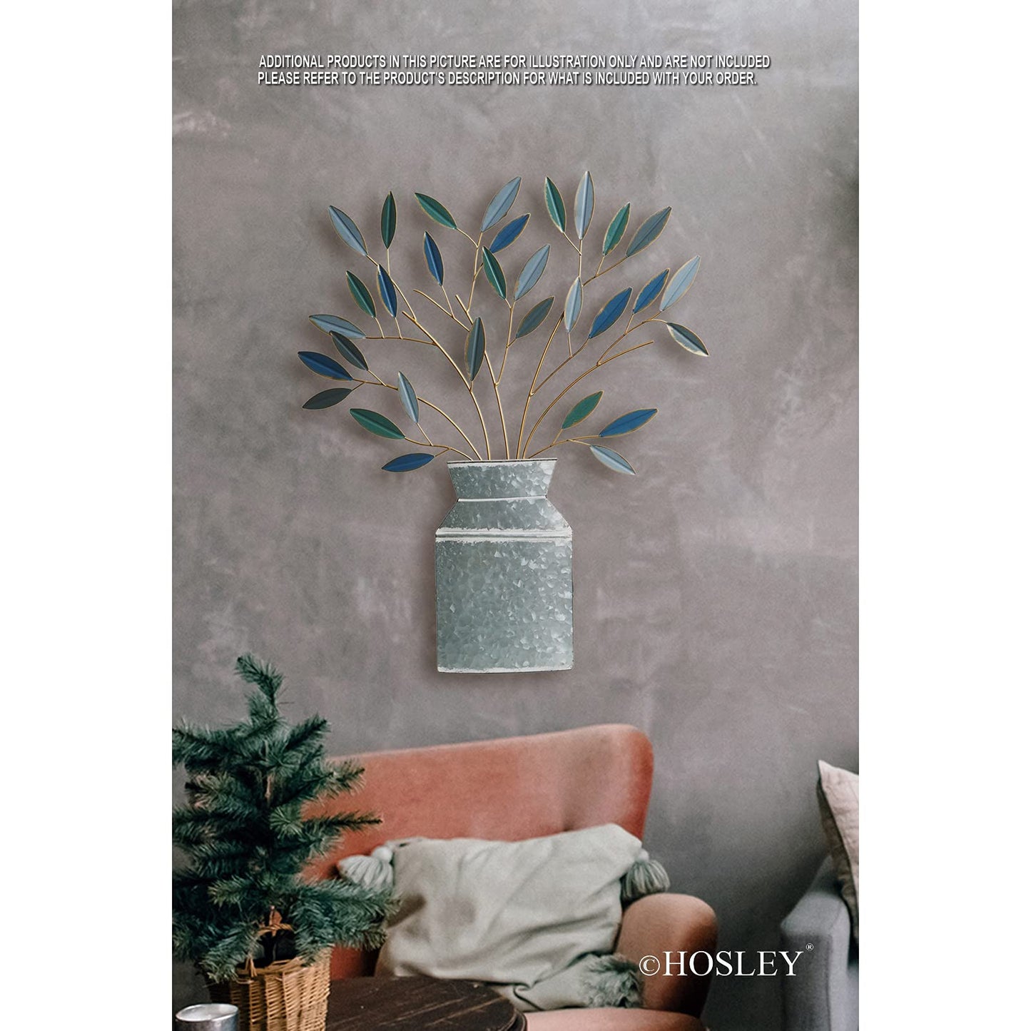Hosley Metal Dimensional Wall Art Vase- 24" High. Ideal Gift for Weddings, Special Occasion, Home Decor, Party, Spa, Votive/LED Gardens, Home Office O9