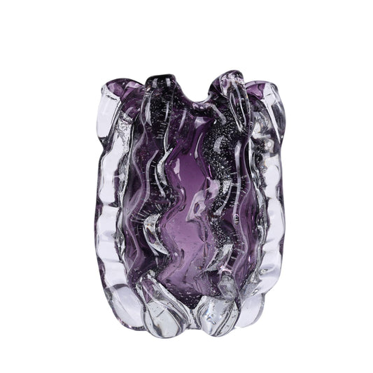 Hand Blown Glass Vase Unique Colored Glass Vase for Home Decor, Flower Vases for Centerpieces Home Decor Vases for Living Room & Office Shelf (S)