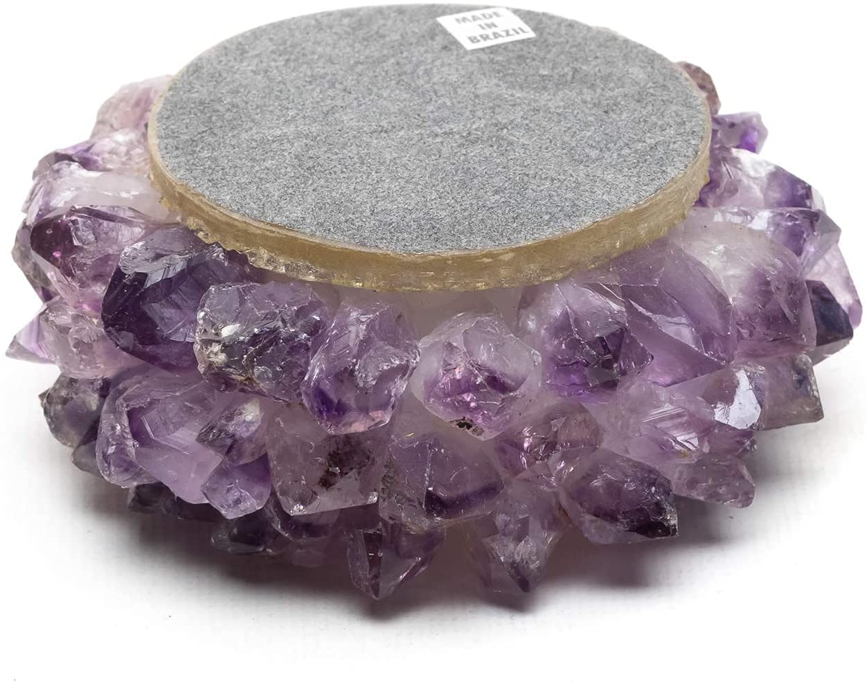 DesertUSA Natural Meditation Amethyst Cluster with Crystal Points - Handmade Chakra Tea Light Candle Holder - Decorative Peaceful, Higher Love Energy, Fits Tea Light Candle …