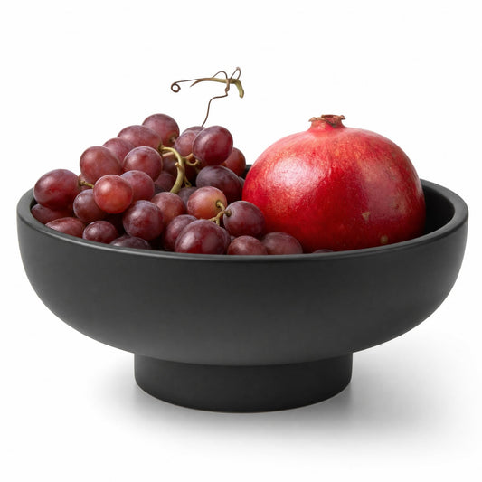 12" Concrete Extra Large Fruit bowl for Kitchen Counter, Coffee Table Decor, Decorative Key Bowl, Home Décor Accents, Kitchen Counter Decor Black