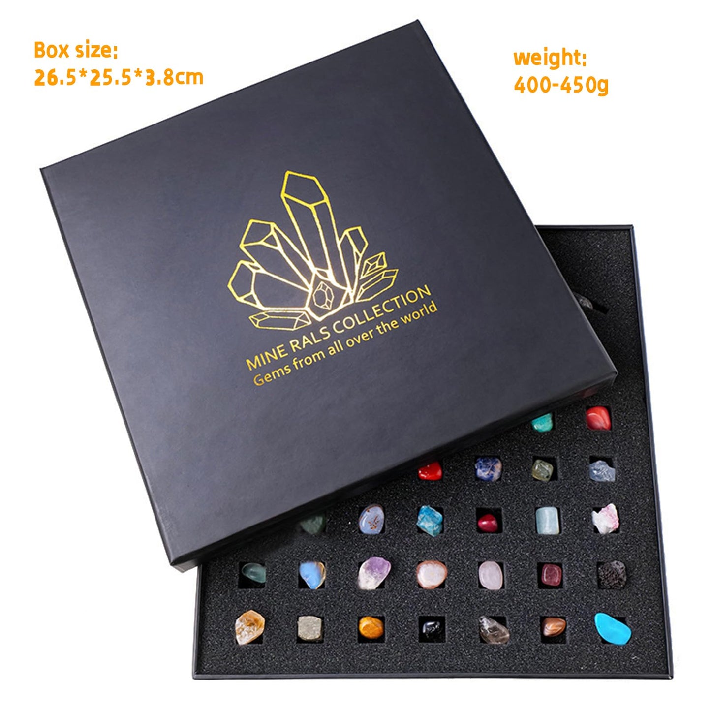 Vbvbip 43 Pieces Rock Kit for Geology Enthusiasts | Rock Collection with Mineral Testing Tools, Crystal Geode Display & Volcanic Samples | Beginner to Advanced Specimen Study