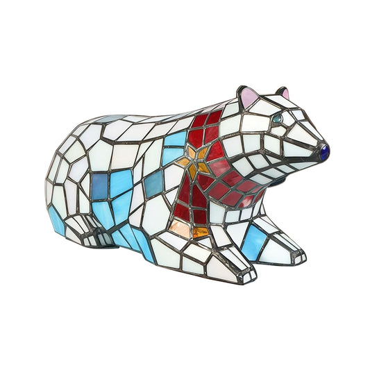 Yodimust Tiffany-Style Polar Bear Table Lamp