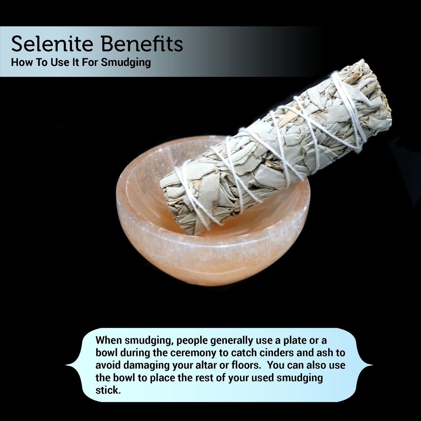 Soul Sticks Selenite Crystal Bowls for Smudging, Healing, Recharging Crystals | Pure Selenite Smudge Bowl & Crystal Charging Station Ethically Sourced in Morocco, Orange (3 Inch)