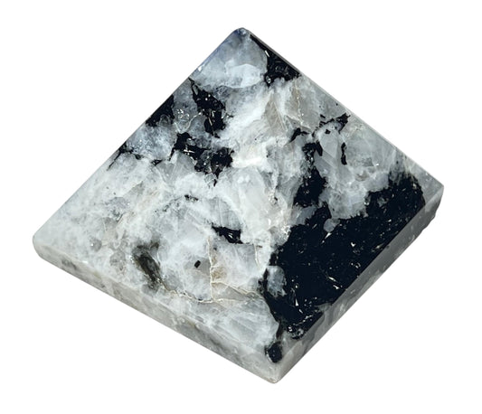 AWAKEN YOUR KUNDALINI Rainbow Moonstone Pyramid – 2 Inch Crystal, Pisces Birthstone, Crown Chakra