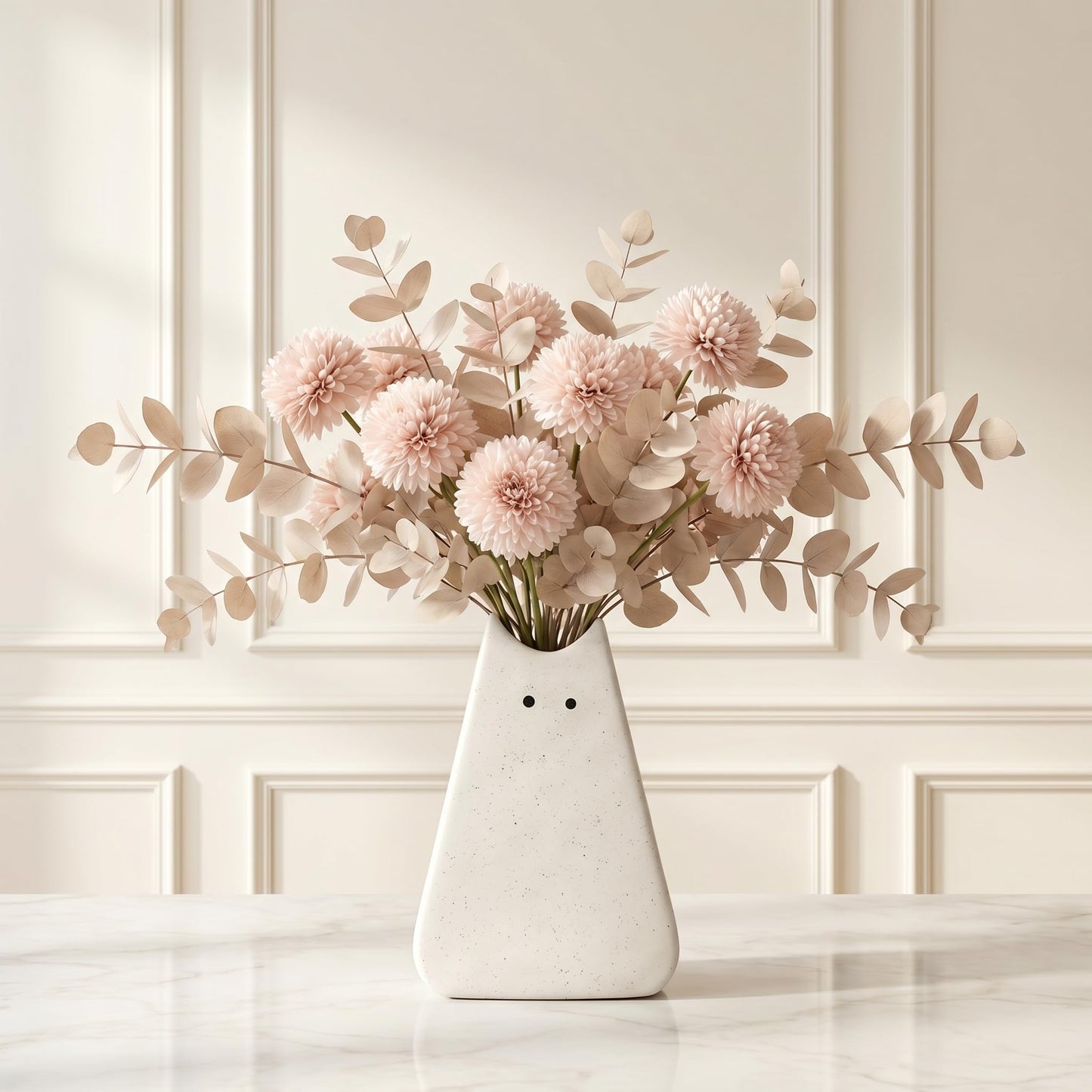 NierNika Adorable White Cat Vase - Modern, Simple & Creative Ceramic Flower Vase, Perfect Unique Gift for Girls, Women, Mothers & Cat Lovers - Ideal for Home Decor