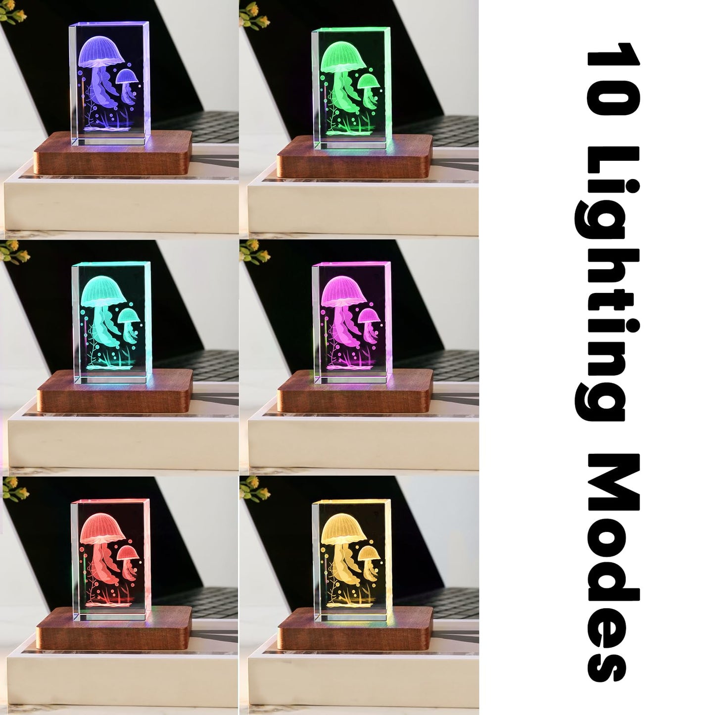 IFOLAINA LED Wood Light Base for Crystal Glass Art Crystal Sphere Holder Wooden Lamp Stand Base Multicolor Changing Square Lighted Base Pedestal for Resin Art Acrylic