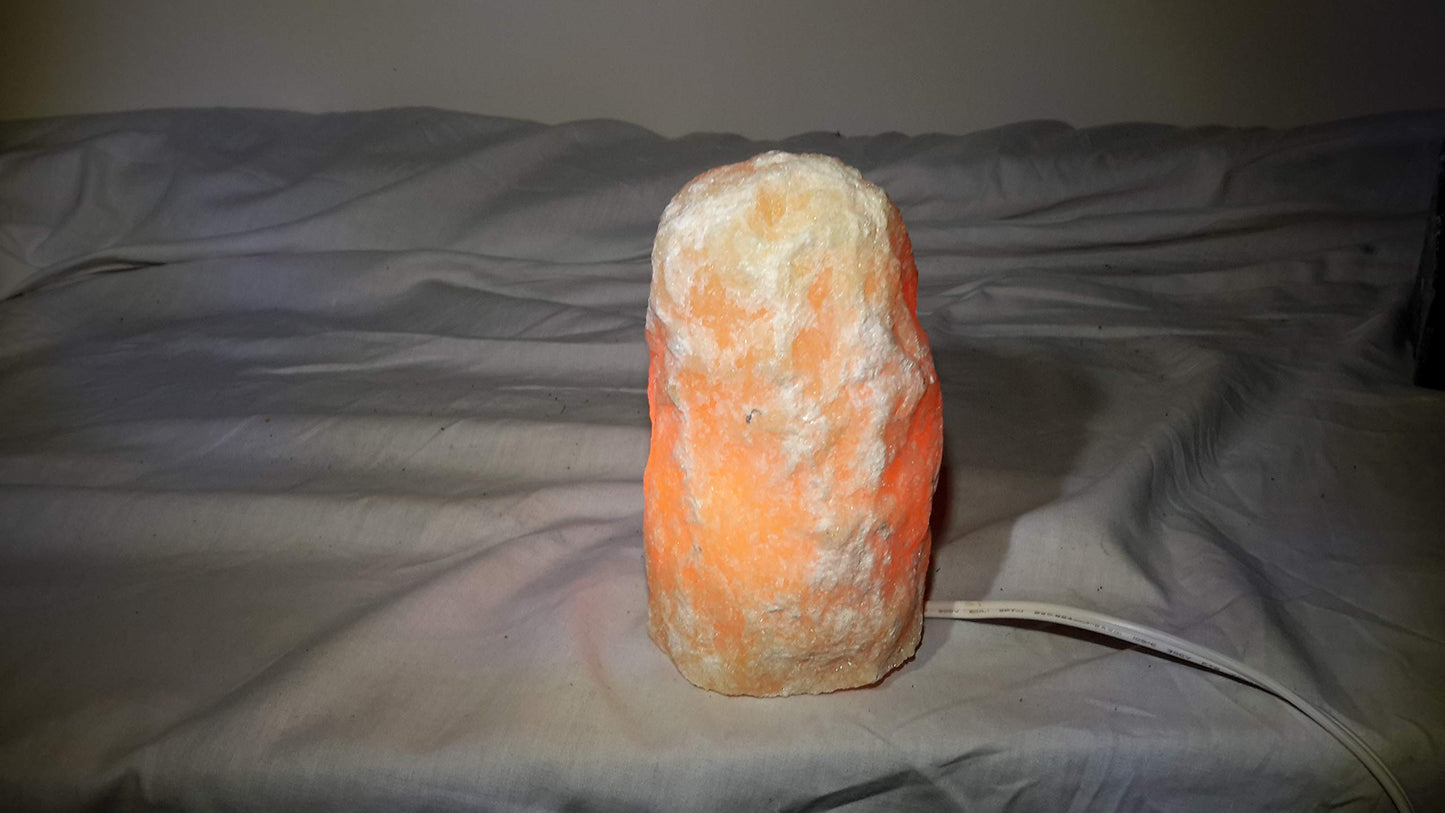 Orange Calcite Rough Mountain Lamp - Orange Natural Crystal Specimen Mineral Rough Decor - Night Light - Desk Lamp