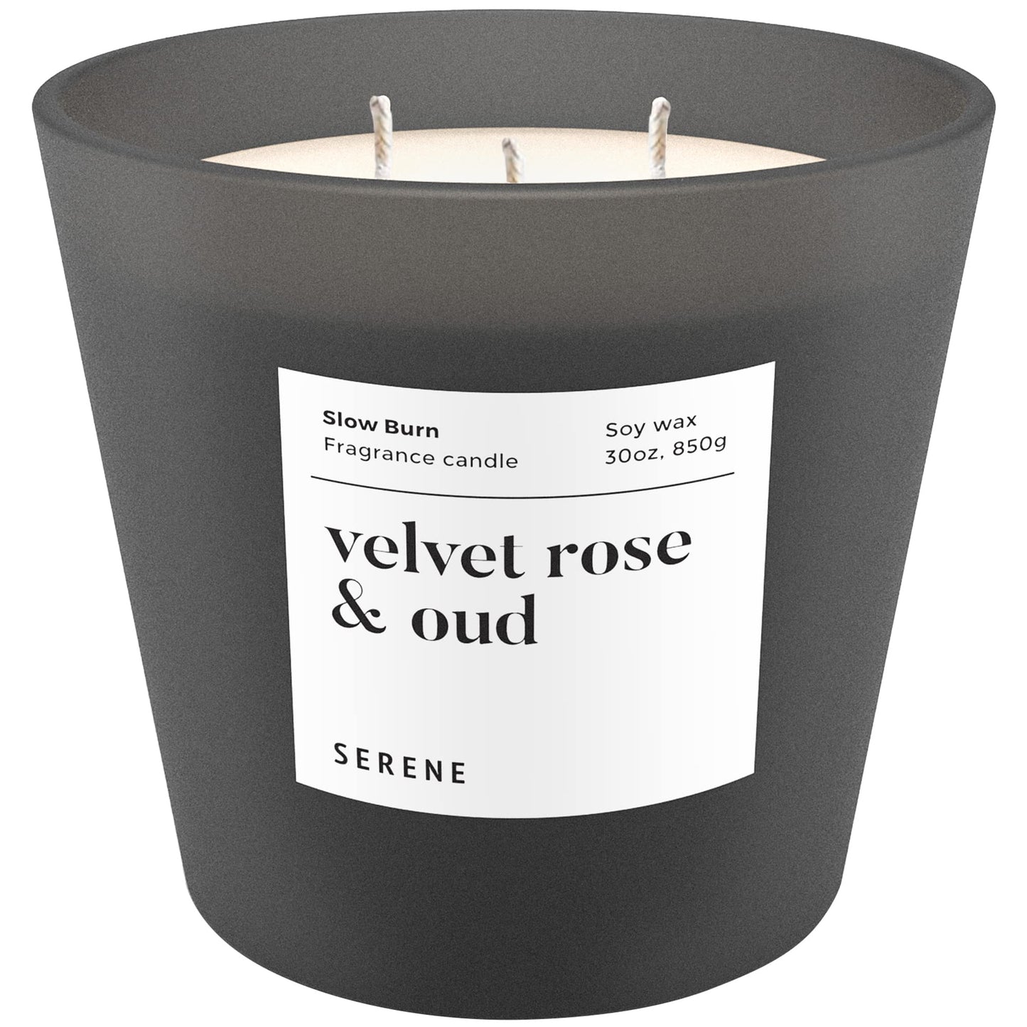 Velvet Rose & Oud Scented Candle, Non Toxic 30oz Large 3-Wick Natural Soy Wax, Up to 100 Hours Slow Burn, Luxury Oriental Home Fragrance, Romantic Bedroom & Gift for Women