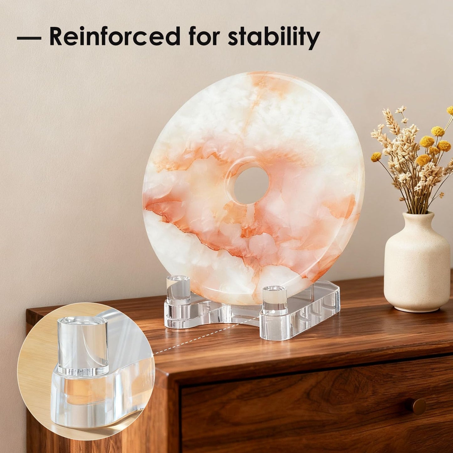 milldou Acrylic Easel Display，Plate Stand for Display，Adjustable Clear Display Holder for 8" to 12" Platter, Book, Card, Frame, Picture, Artwork, Plaque ( Large-1pc 8"-12")