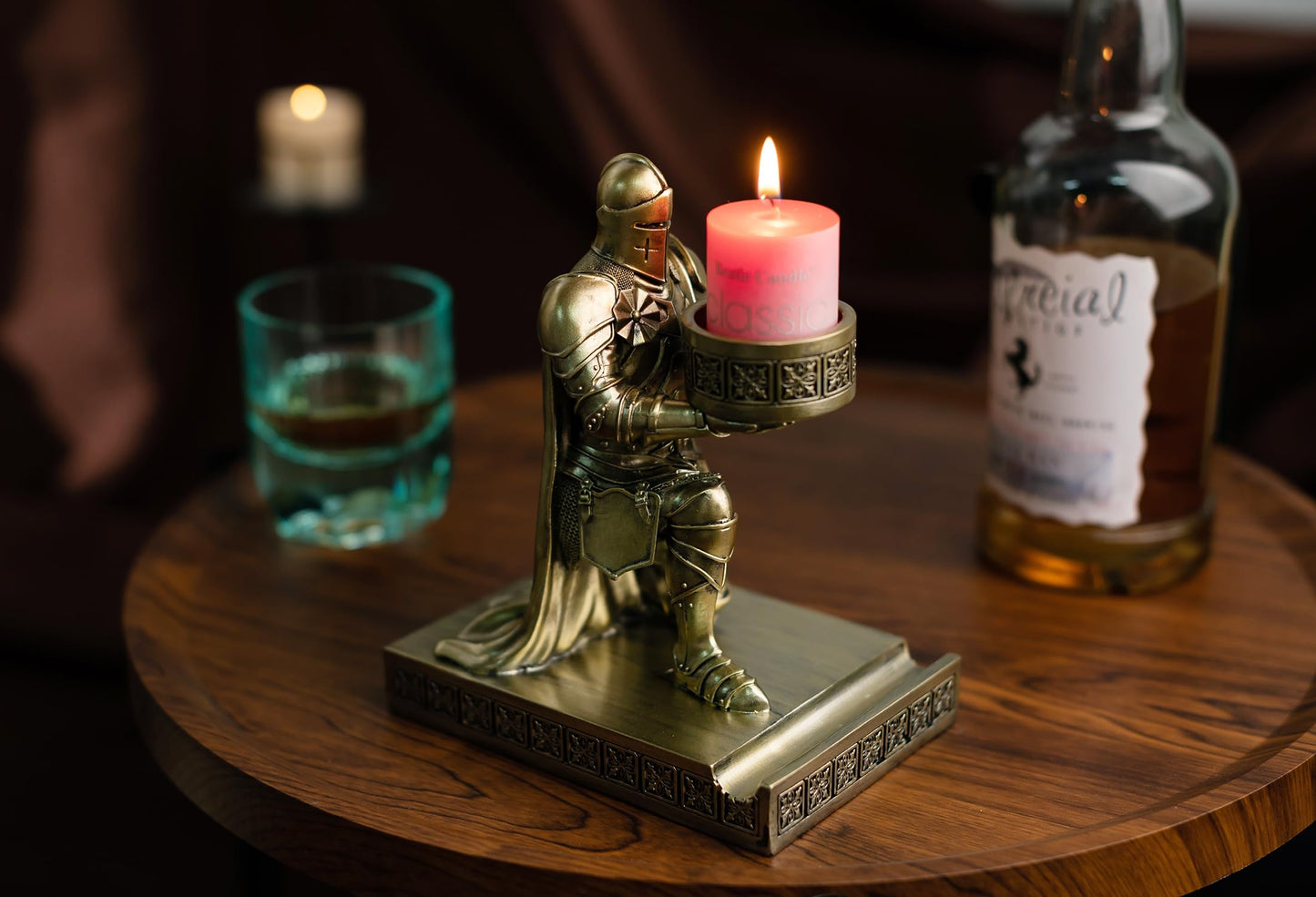 King's Guard Kneeling Tealight Holder Candlestick Candle Holder Bronze
