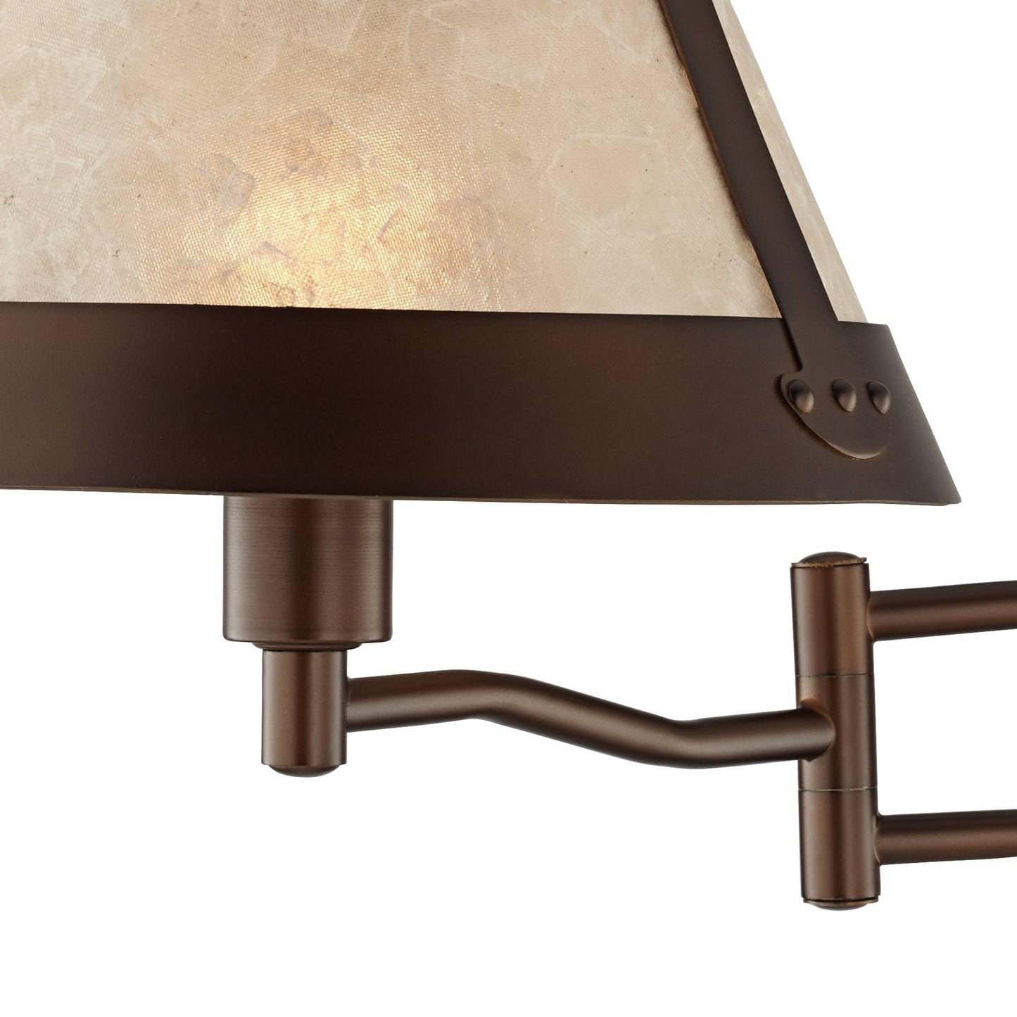 Franklin Iron Works Samuel Mica Shade Plug-in Swing Arm Wall Lamp with Cord Cover Set of 2