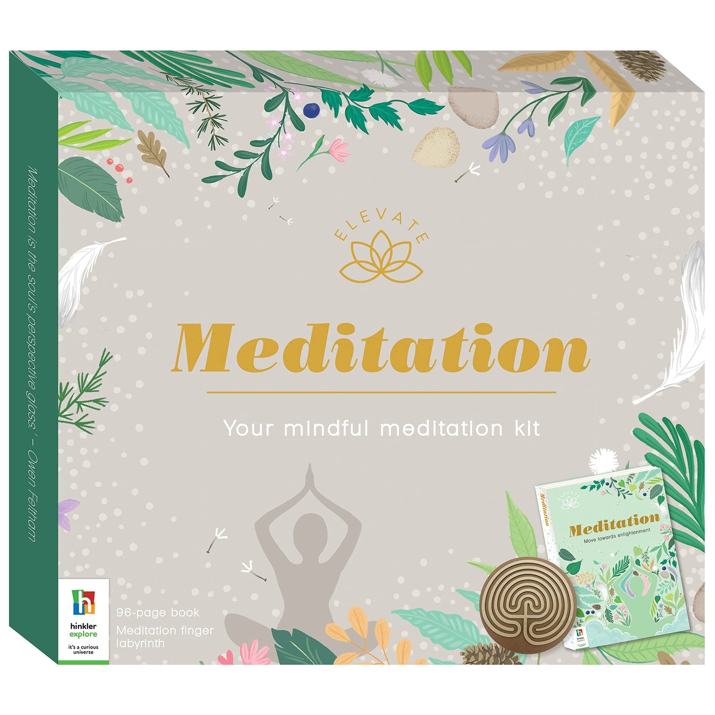Hinkler Elevate - Meditation Kit - Mindfulness Tools for Adults - Mental Health and Self Care Essentials - Meditation Aid - Finger Labyrinth - Adult Hobbies - Stress Relief and Relaxation Guide