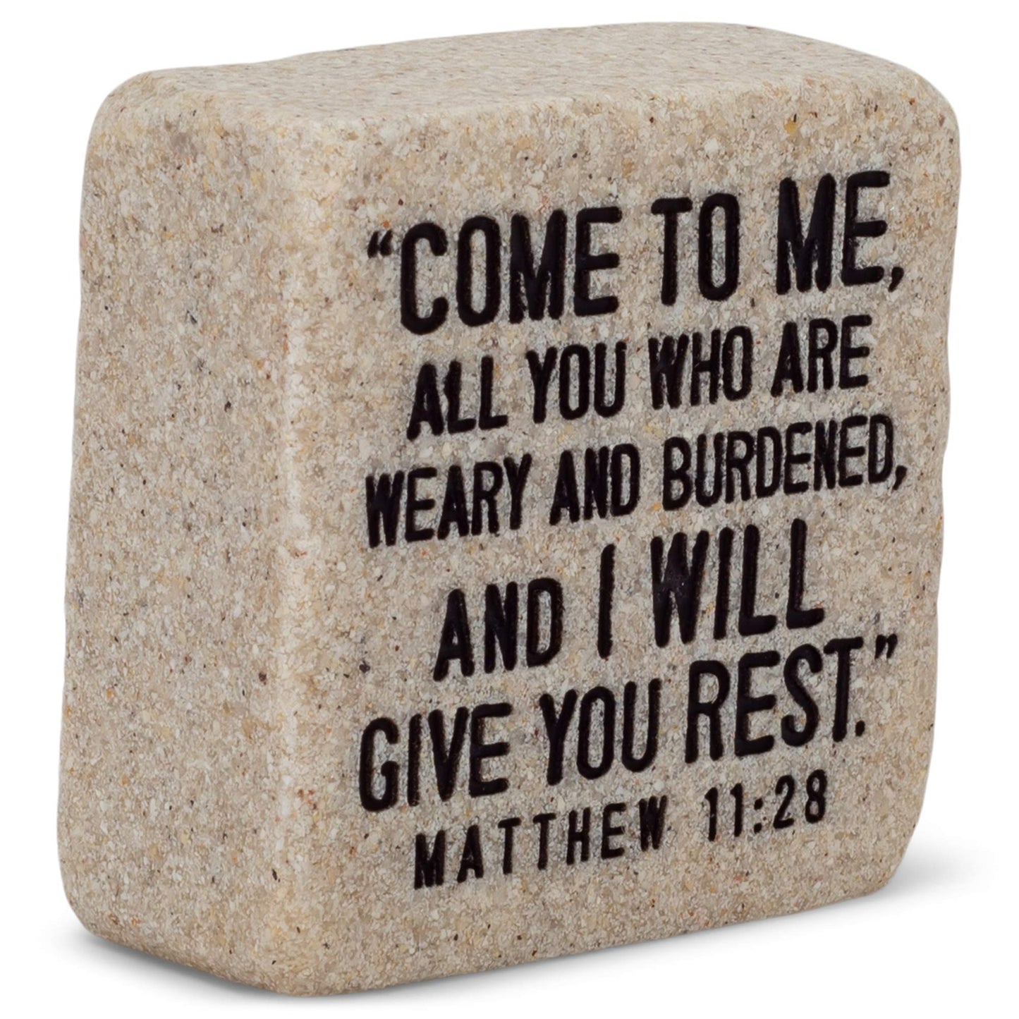 Lighthouse Christian Products Come to Me All You Classic White 2 x 2 Cast Stone Decorative Sign