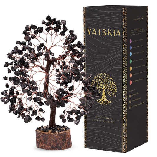 YATSKIA Black Tourmaline Crystal Tree for Positive Energy, Crystal Tree of Life Decor, Feng Shui Decor, Crystals Decor, Spritiual Gift, Meditation Accessories