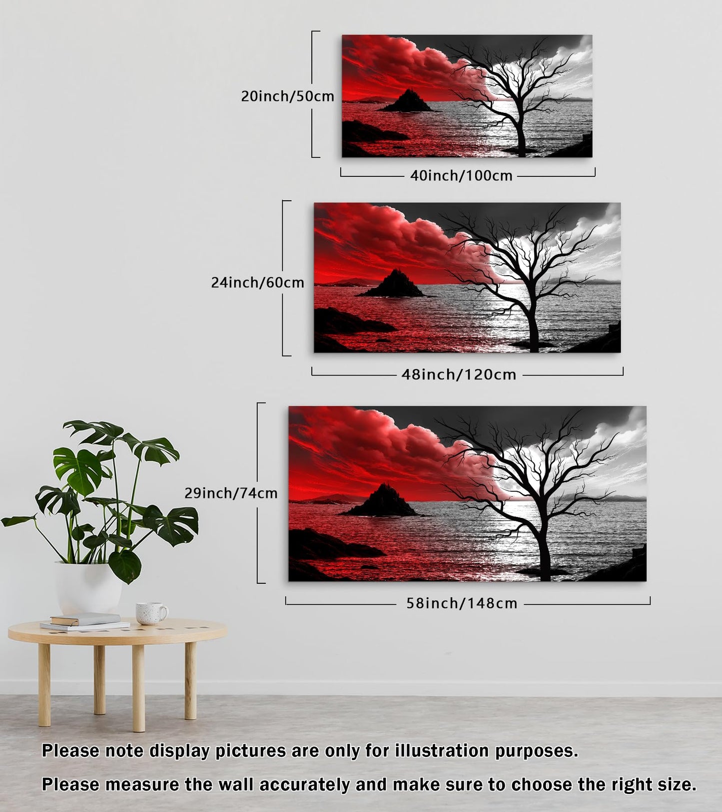 Baisuwallart B0350 The Cloud Tree 1 Panels Modern Giclee Canvas Prints Artwork Abstract Seascape Paintings Reproduction Sea Beach Pictures Printed on Canvas Wall Art for Home Decorations Wall Decor
