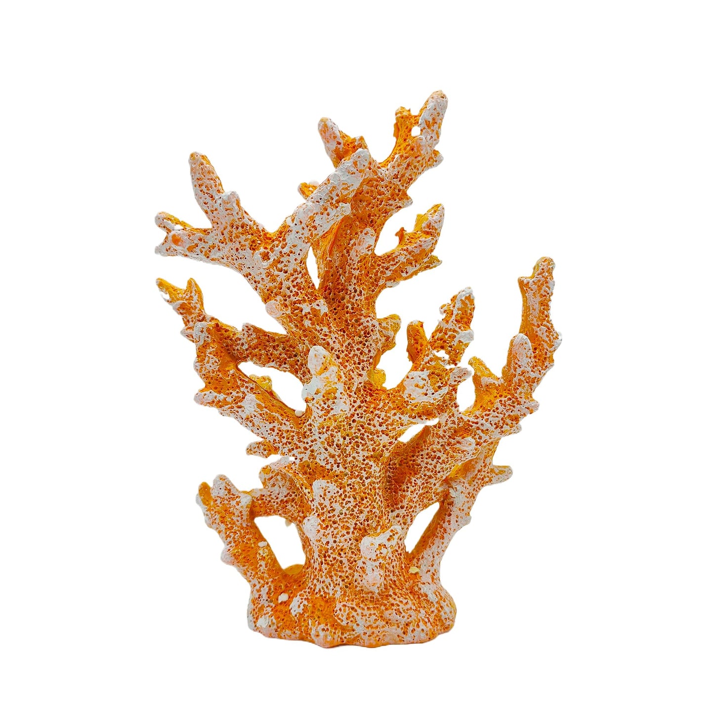 Etlemonde Beach Coastal Decor Coral Reef Home Decor Coral Statue Sculpture Home,Desk,Bathroom,Desktop Shelf Statue,Marine Themed Gifts (Golden Orange Coral)