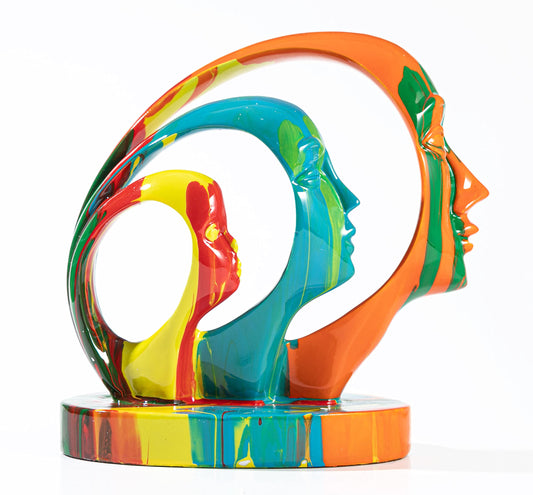 XiTa8 Coffee Table Decor Statues and Sculptures, Modern Abstract Art Statue Decorations for Living Room, Colorful Unique Home Decorations(Face)