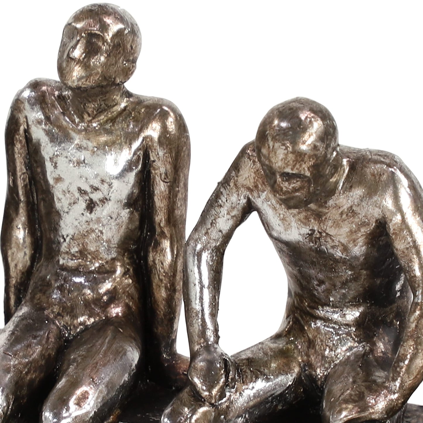 Deco 79 Modern Polystone People Sculpture, 13" x 3" x 7", Silver
