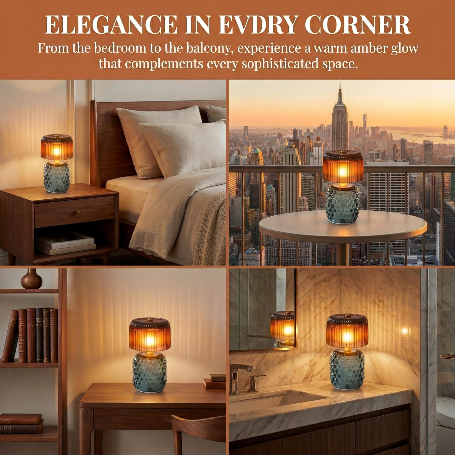 XSSDPDC Battery Operated Table Lamp with Timer, Cordless Glass LED Night Light, Decorative Small Lamp for Bedroom Nightstand Living Room Entryway Stairway