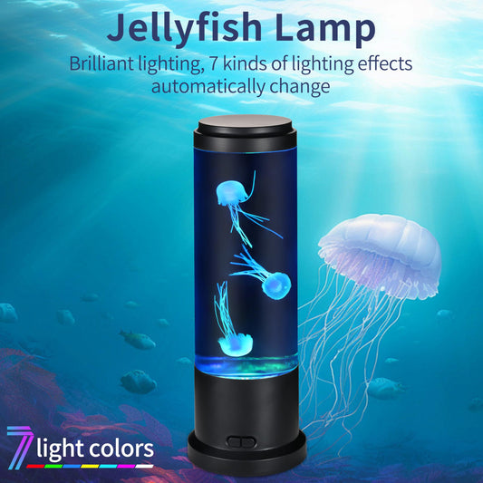 EDIER Jellyfish Lamp, 11 Inch Jellyfish Aquarium with Color Changing Light, Noiseless Pump, USB Powered Mood Light for Home Decor Kids Men Women