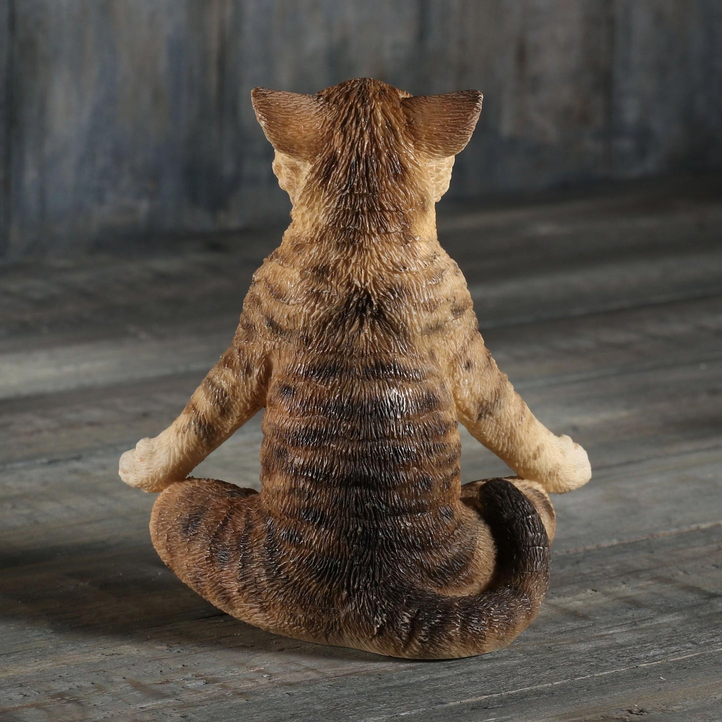 Veronese Design 3 3/8 Inch Brown Tabby Yoga Cat Lotus Pose Resin Animal Minature Figurine